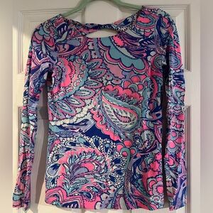 Lilly Pulitzer Colorful Paisley Long Sleeve Top